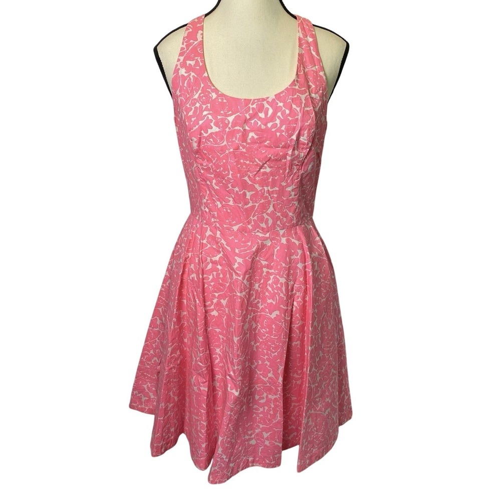 Lilly Pulitzer Dress Womens 4 Pink White‎ Fit & Flare Sleeveless Preppy Coastal